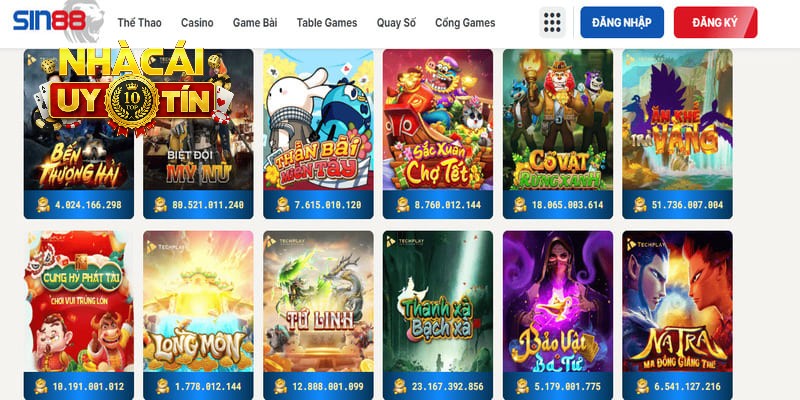 Cùng xem các sản phẩm giải trí đặc sắc tại SIN88