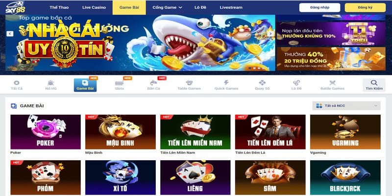 Khám phá các sảnh game hấp dẫn tại nhà cái uy tín SKY88