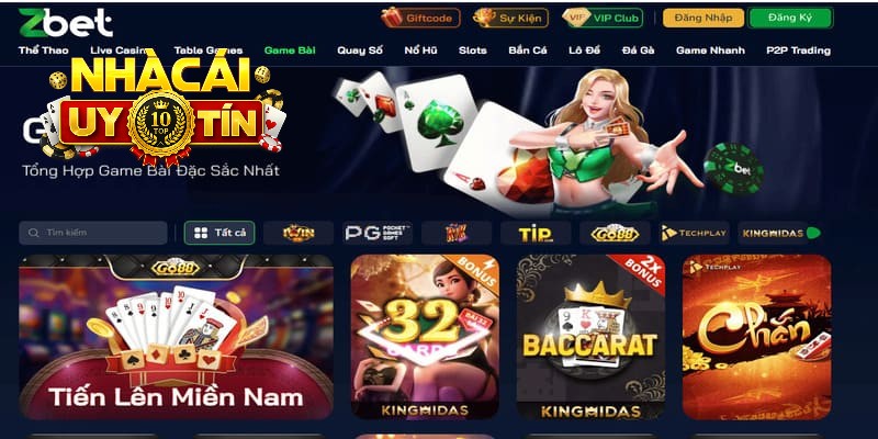 Game bài đặc sắc tại Zbet